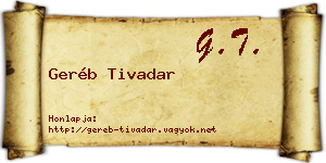 Geréb Tivadar névjegykártya
